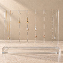 Earring and Necklace Stand in clear acrylic, in use