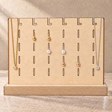 Earring and Necklace Stand in wood (birch plywood), in use