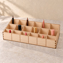 Lipstick Organiser, 18 Slots in wood (birch plywood), in use