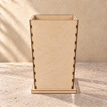 Makeup Brush Holder in wood (birch plywood), empty