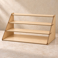 Four-Step Perfume Display Riser in wood (birch plywood), empty