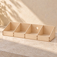 Bedside Remote and Phone Caddy in wood (birch plywood), empty