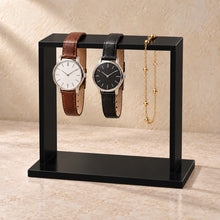 Watch and Bracelet Stand in black acrylic, in use