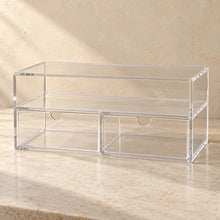 Coffee Capsule Organiser with Two Drawers in clear acrylic, empty