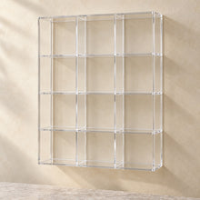 Cup and Saucer Wall Display Rack in clear acrylic, empty