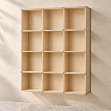 Cup and Saucer Wall Display Rack in wood (birch plywood), empty
