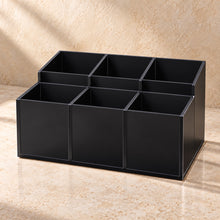 Sugar Sachet and Stirrer Caddy in black acrylic, empty