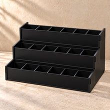 Three-Tier Tea Sachet Organiser in black acrylic, empty