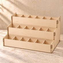 Three-Tier Tea Sachet Organiser in wood (birch plywood), empty