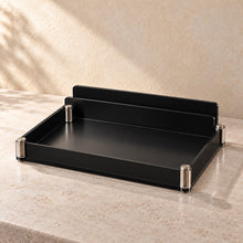 Desk Organiser with Phone Slot in black acrylic, empty
