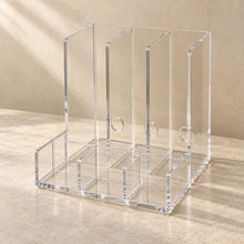 Multi-Device Charging Organiser in clear acrylic, empty