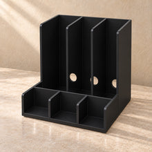 Multi-Device Charging Organiser in black acrylic, empty