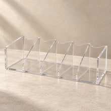 Belt and Accessory Divider, Five Bays in clear acrylic, empty