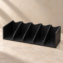 Belt and Accessory Divider, Five Bays in black acrylic, empty