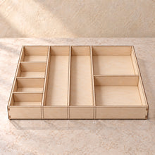 Jewellery Drawer Insert in wood (birch plywood), empty