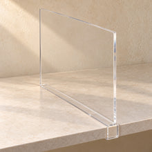 Wardrobe Shelf Divider in clear acrylic, empty