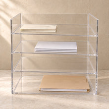Household Document Sorter in clear acrylic, in use