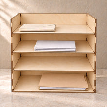 Household Document Sorter in wood (birch plywood), in use