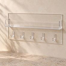 Key Holder with Mail Pocket in clear acrylic, empty