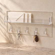 Key Holder with Mail Pocket in clear acrylic, in use