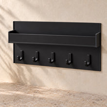 Key Holder with Mail Pocket in black acrylic, empty