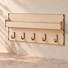 Key Holder with Mail Pocket in wood (birch plywood), empty