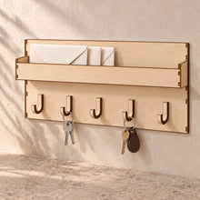 Key Holder with Mail Pocket in wood (birch plywood), in use