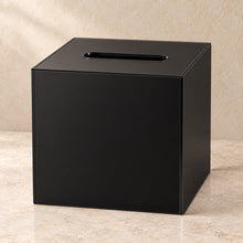 Tissue Box Cover in black acrylic, empty