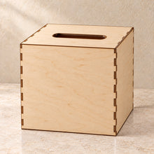 Tissue Box Cover in wood (birch plywood), empty
