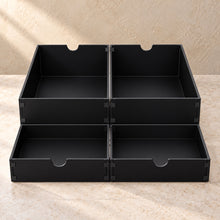 Board Game Box Insert, Set of Four Trays in black acrylic, empty