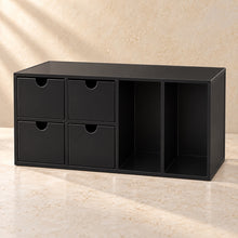 Craft Tool Organiser with Drawers in black acrylic, empty