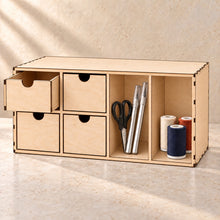 Craft Tool Organiser with Drawers in wood (birch plywood), in use