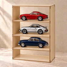 Collectible Display Case with Shelves in wood (birch plywood), in use