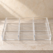 Bathroom Amenity Tray, Six Compartments in clear acrylic, empty