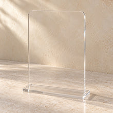 Guest Wi-Fi and Information Stand in clear acrylic, empty