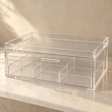 Hospitality Tray with Drawer in clear acrylic, empty