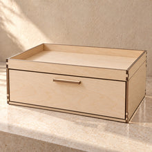 Hospitality Tray with Drawer in wood (birch plywood), empty