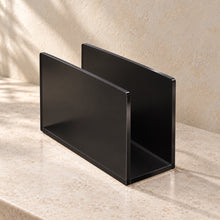 Napkin Holder in black acrylic, empty