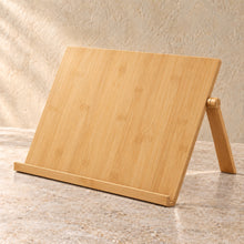 Recipe and Tablet Stand in bamboo, empty