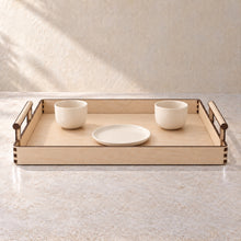 Serving Tray with Handles in wood (birch plywood), in use