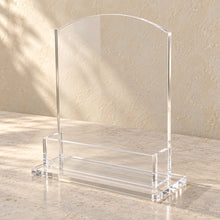 Appointment Card and QR Code Holder in clear acrylic, empty