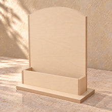 Appointment Card and QR Code Holder in wood (birch plywood), empty