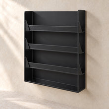 Wall-Mounted Document Pocket Rack in black acrylic, empty