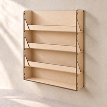 Wall-Mounted Document Pocket Rack in wood (birch plywood), empty