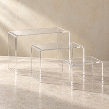 Display Riser Set of Three in clear acrylic, empty