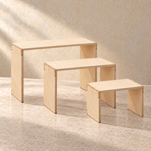 Display Riser Set of Three in wood (birch plywood), empty