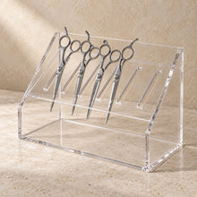Scissor Holder Organiser in clear acrylic, in use