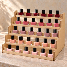 Five-Tier Nail Polish Display Rack in wood (birch plywood), in use