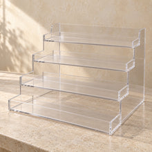 Four-Tier Retail Product Display in clear acrylic, empty
