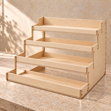 Four-Tier Retail Product Display in wood (birch plywood), empty